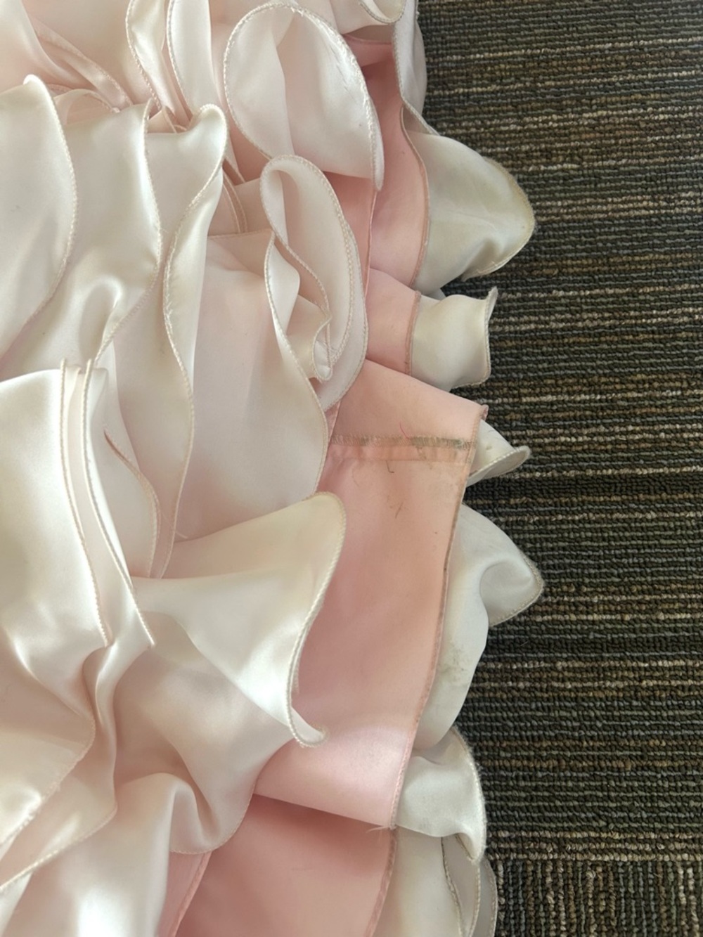 Mac Duggal Couture Pink Ruffle Prom Dress One Shoulder Beaded Formal 6 Blush - Picture 9 of 9